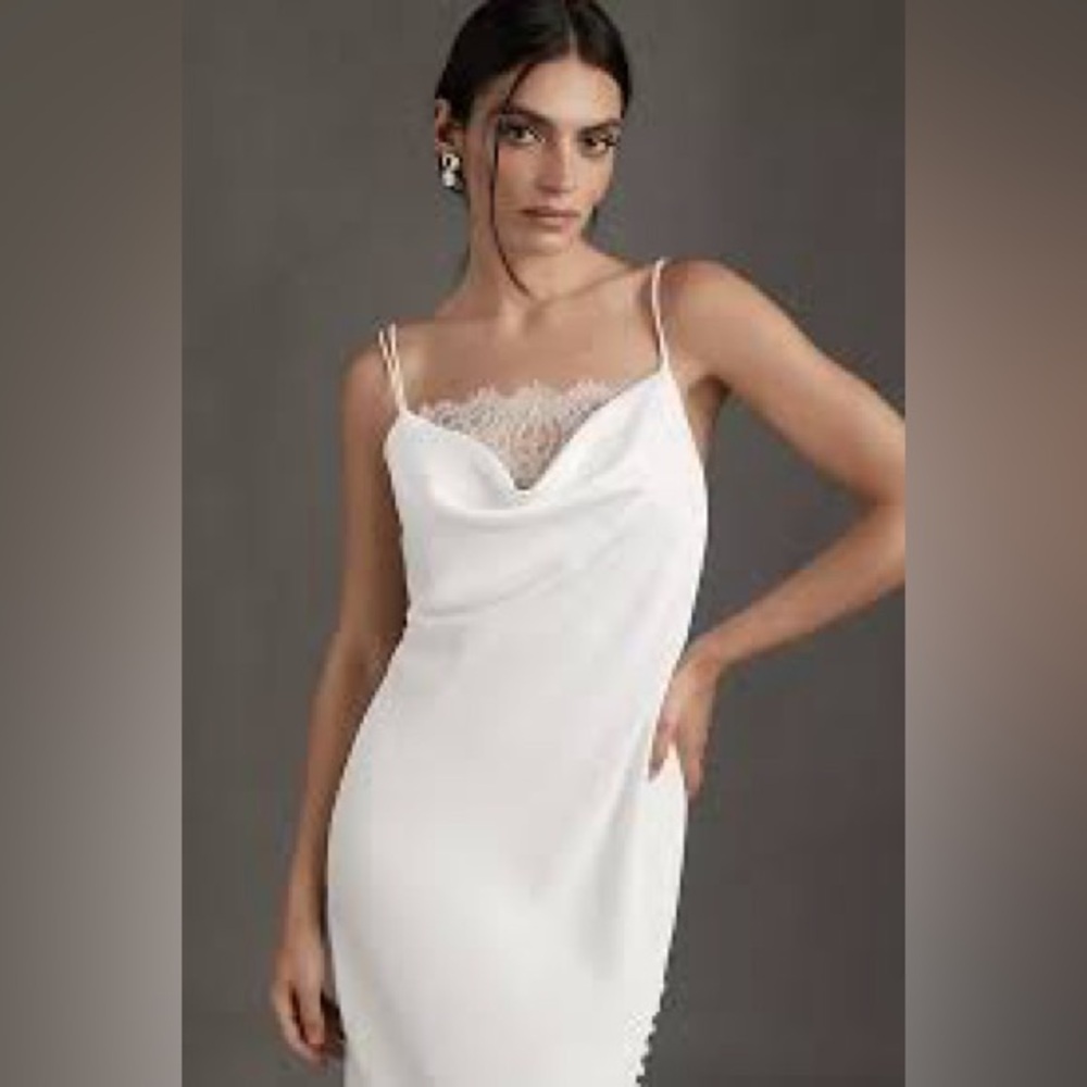 NWT Sachin & Babi Dylan Ivory Satin Lace Midi Dress Bridal Cocktail‎ - 14